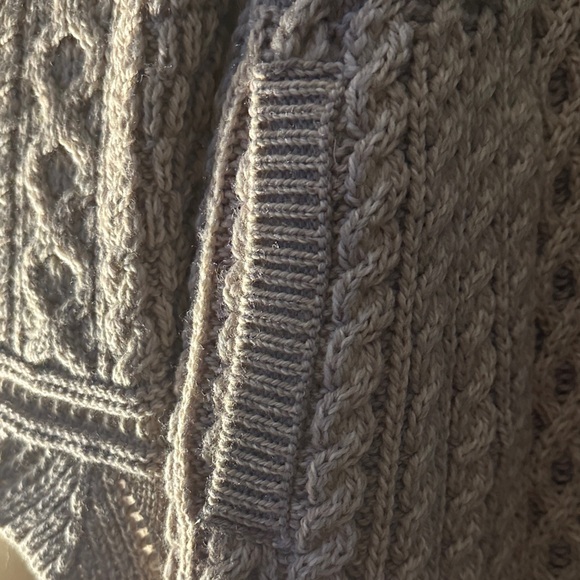 Aran Crafts Wool Cable Knit Long Cardigan Sweater - Picture 6 of 9